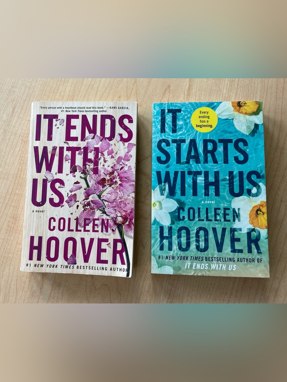 It Ends With Us & follow up It Starts With Us by Colleen Hoover